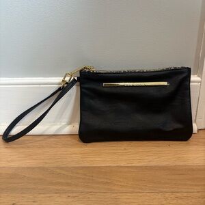 Steve Madden Black Wristlet with Gold Accents